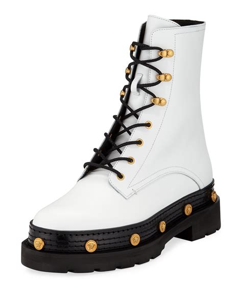 versace lace up boots